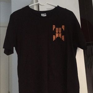 Exclusive Black Puma Tshirt With Orange Lettering